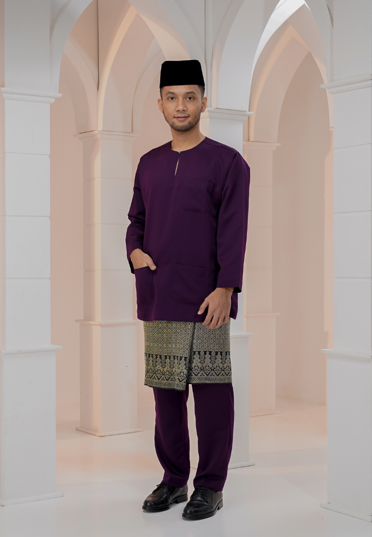 Baju Melayu Wan Derus - Dark Purple