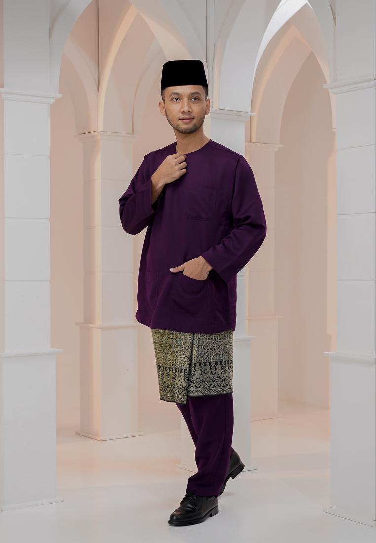 Baju Melayu Wan Derus - Purple