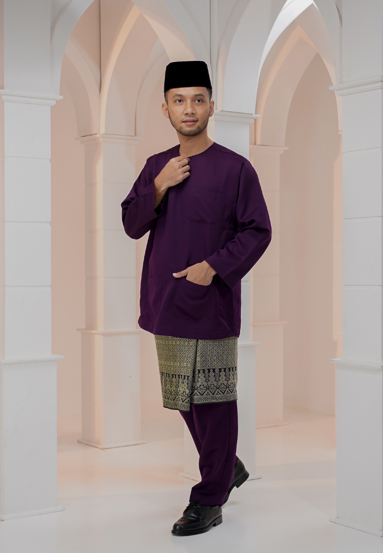 Baju Melayu Wan Derus - Dark Purple