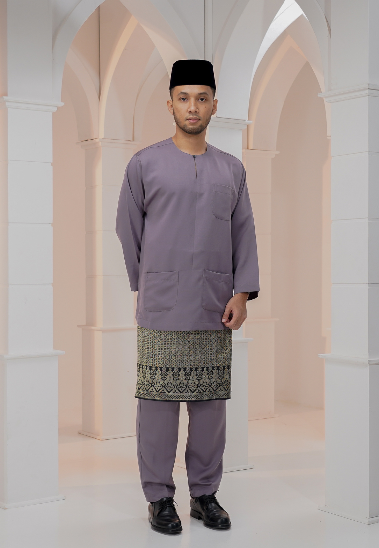 Baju Melayu Wan Derus - Purple Grey
