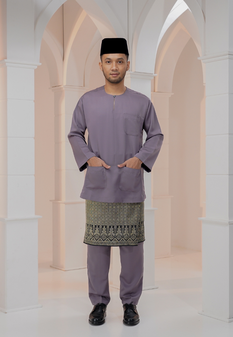 Baju Melayu Wan Derus - Purple Grey