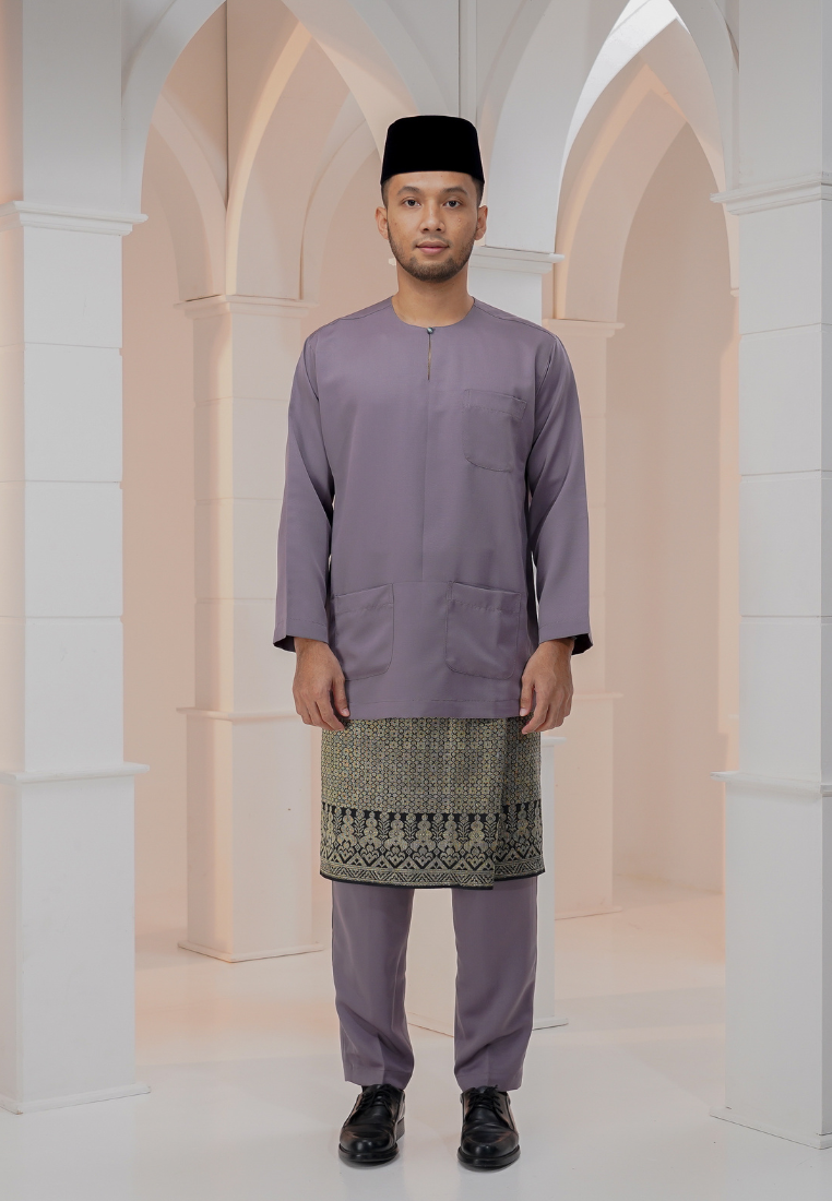 Baju Melayu Wan Derus - Purple Grey