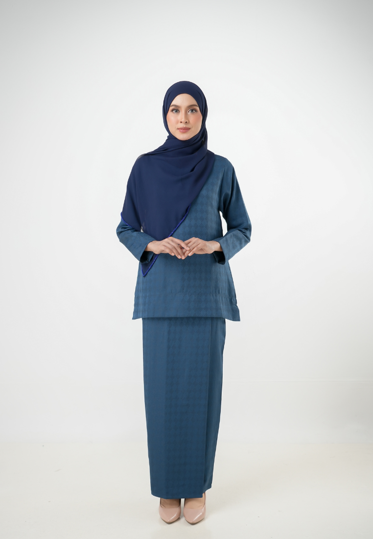 Rimbun Kurung Kedah | Teal Blue