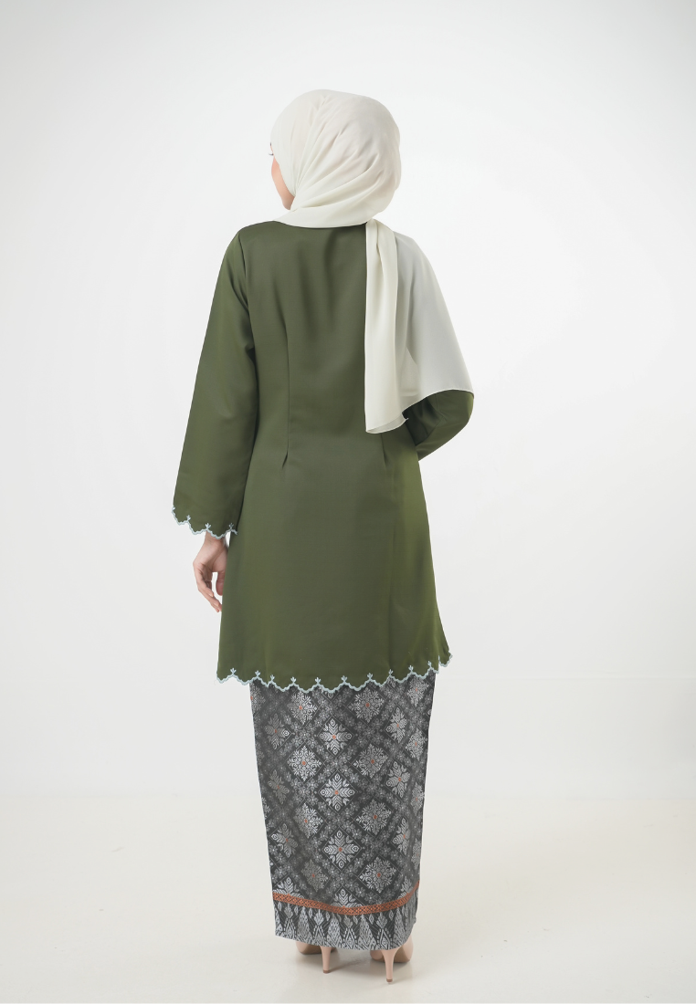Sumayya Kurung Riau | Olive Green