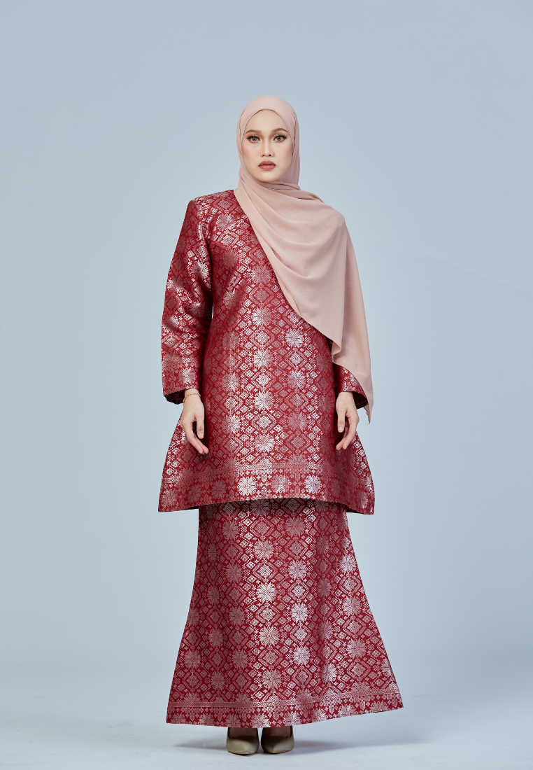 Kurung Songket Cenderawasih | Maroon