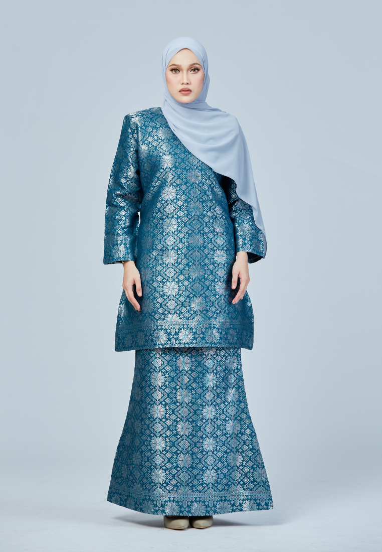 Kurung Songket Cenderawasih | Teal Blue