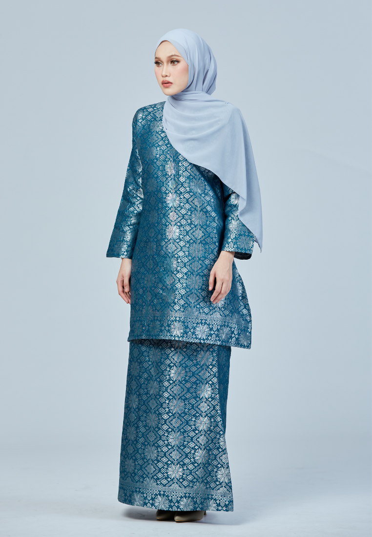 Kurung Songket Cenderawasih | Teal Blue
