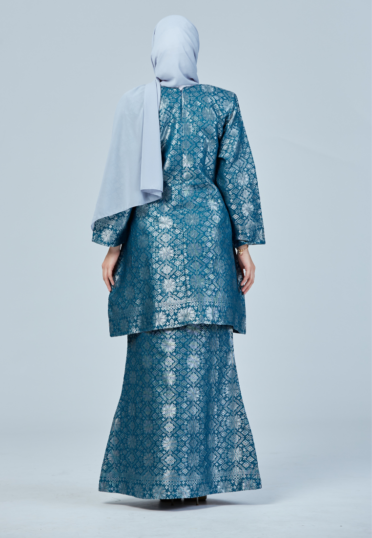 Kurung Songket Cenderawasih | Teal Blue