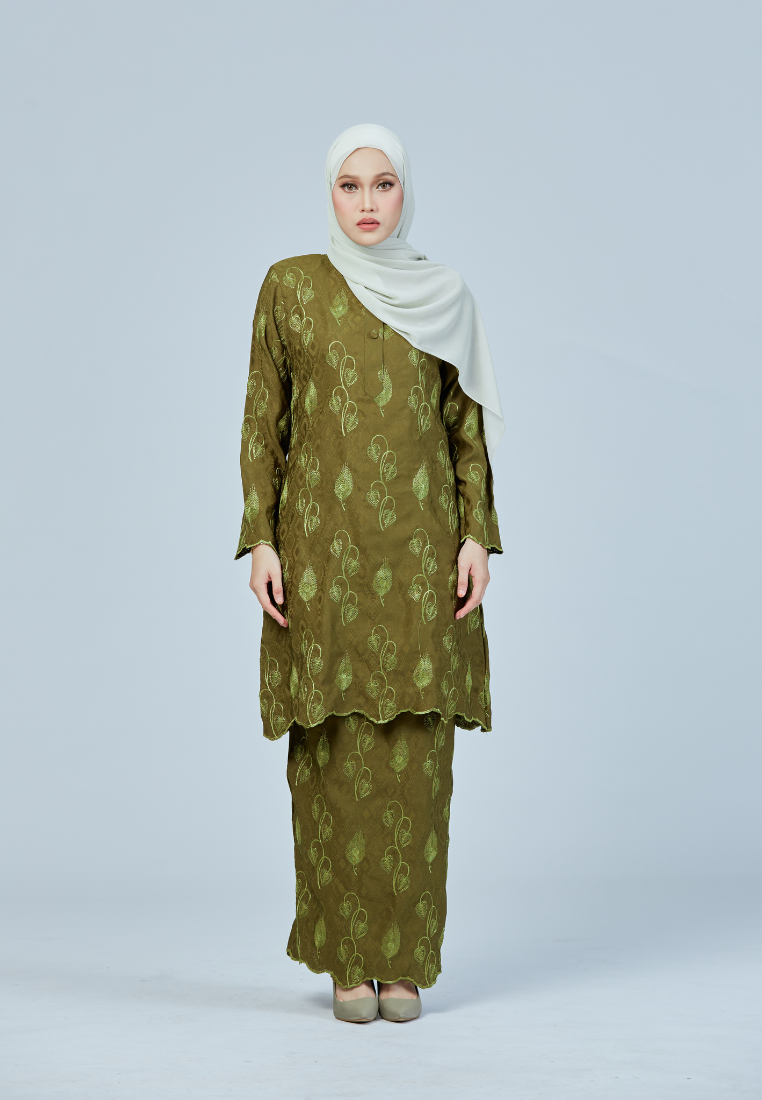 Kurung Rose | Olive Green