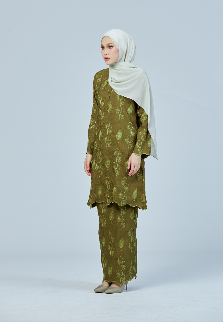 Kurung Rose | Olive Green