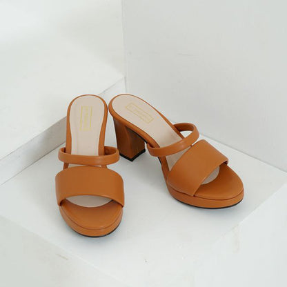 Bythesandzluxe X Sopan Warisan | Halle Block Heels in Brown