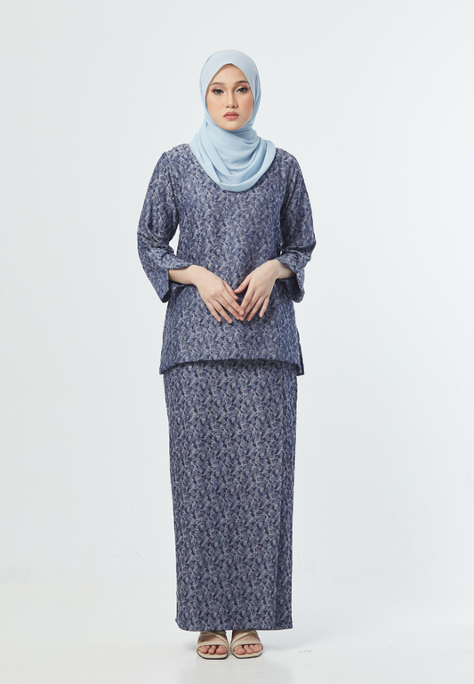 Khaleeda Kurung Kedah | Navy Blue