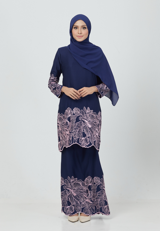 Rosey Kurung | Navy Blue