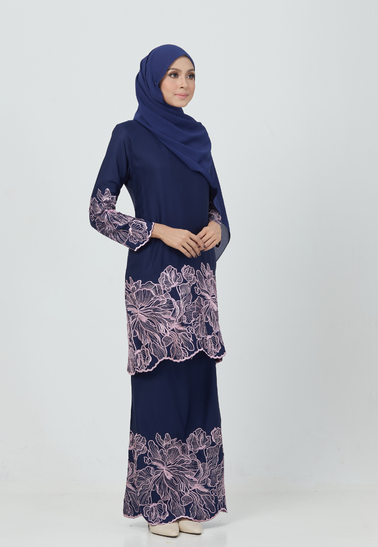 Rosey Kurung | Navy Blue