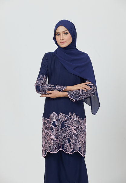 Rosey Kurung | Navy Blue