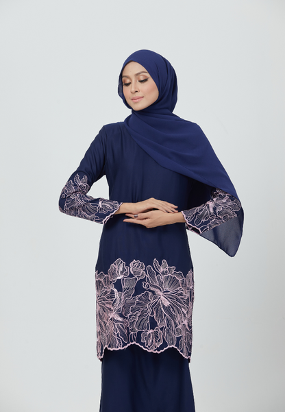 Rosey Kurung | Navy Blue