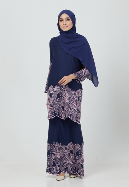 Rosey Kurung | Navy Blue