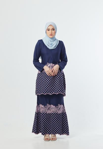 Medina Kurung | Navy Blue