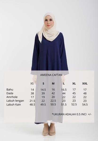 Ameena Caftan - Navy Blue