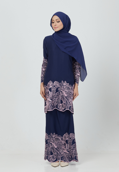 Rosey Kurung | Navy Blue