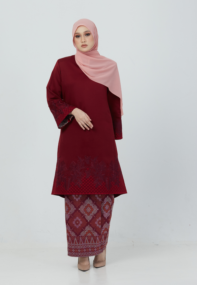 Kurung Gemersek | Maroon