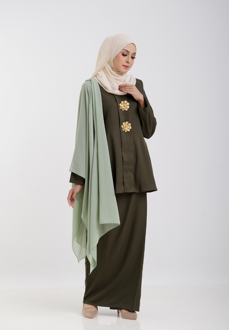 Kebaya Ratu - Army Green