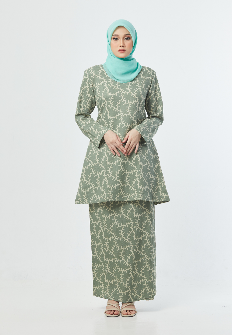 The Khayla Kurung | Seaweed Green