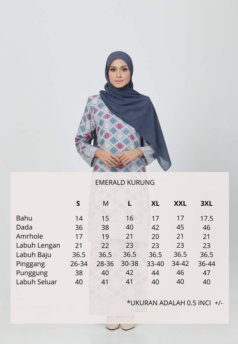 The Emerald Kurung | Light Peach