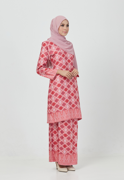 The Emerald Kurung | Cherry Red