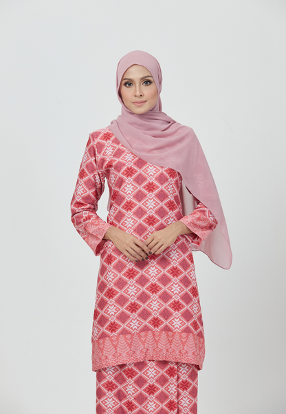 The Emerald Kurung | Cherry Red