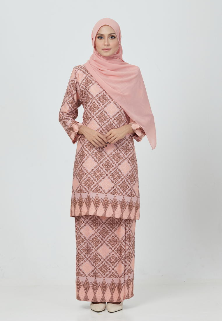 The Emerald Kurung | Light Peach