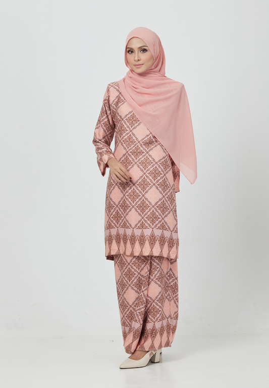 The Emerald Kurung | Light Peach