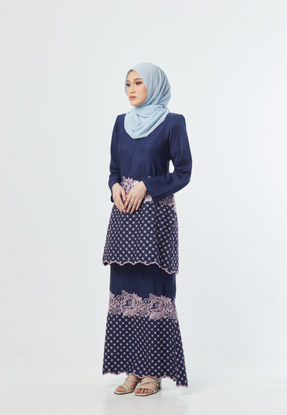 Medina Kurung | Navy Blue