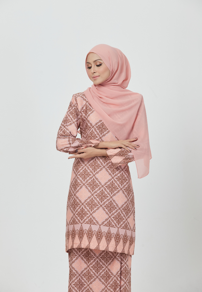 The Emerald Kurung | Light Peach