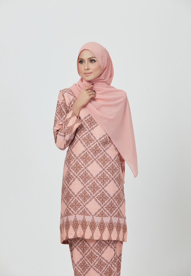 The Emerald Kurung | Light Peach