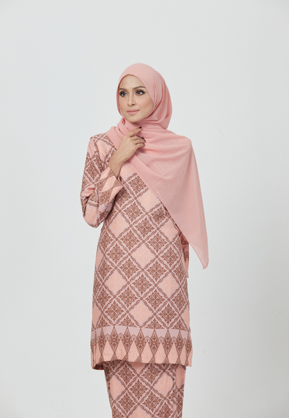 The Emerald Kurung | Light Peach