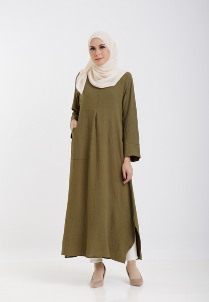 Ameena Caftan - Seaweed Green