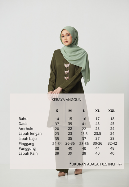 Kebaya Anggun - Army Green